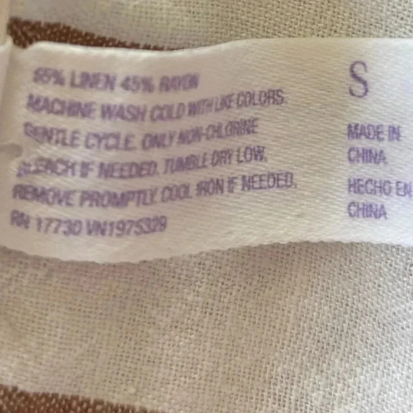 Stars Above Linen Blend Racer Back Stripe Tank NWT Small - Picture 9 of 9